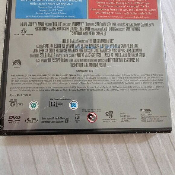 New Double Feature DVD: Ben-Hur & The Ten Commandments DVD Promo Edition - Picture 4 of 7